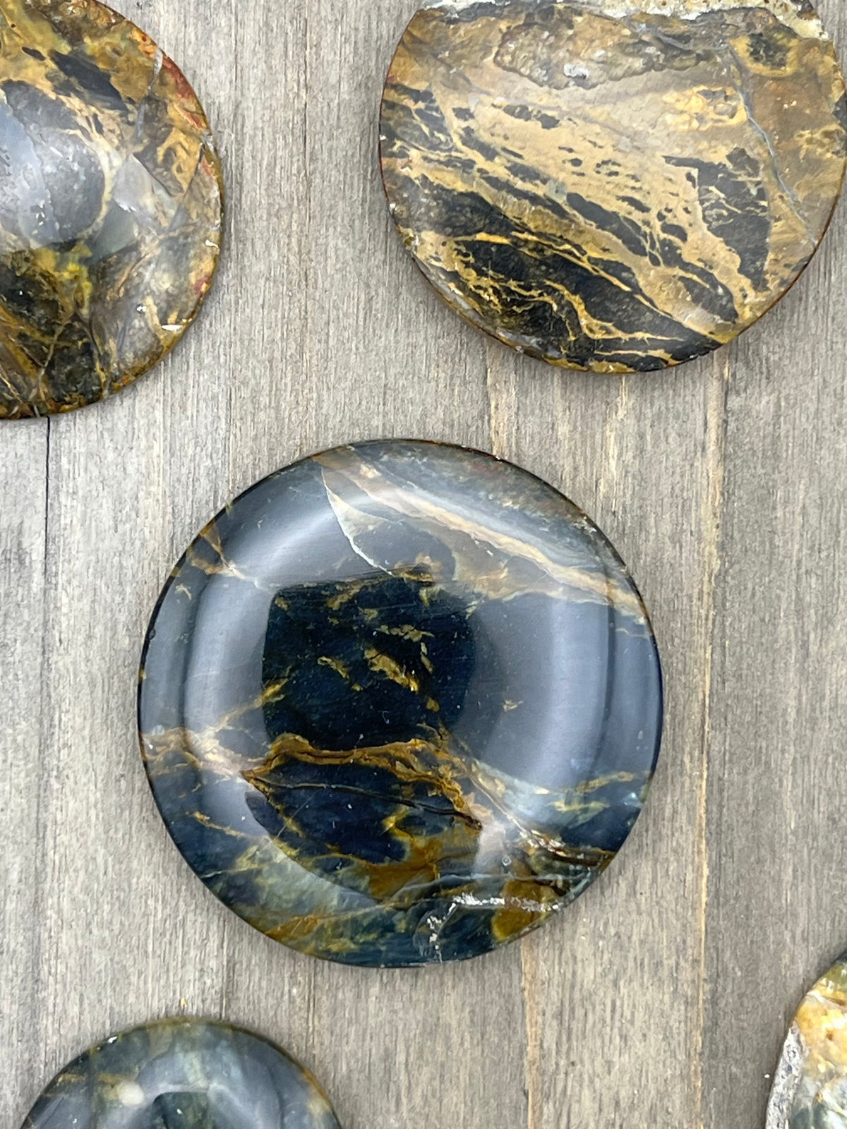 BLUE PETRIFIED WOOD MEDALLIONS