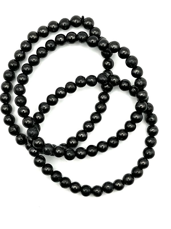 BLACK OBSIDIAN - BEADED BRACELET