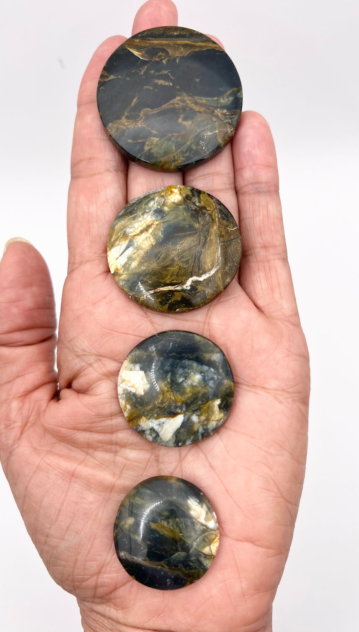 BLUE PETRIFIED WOOD MEDALLIONS