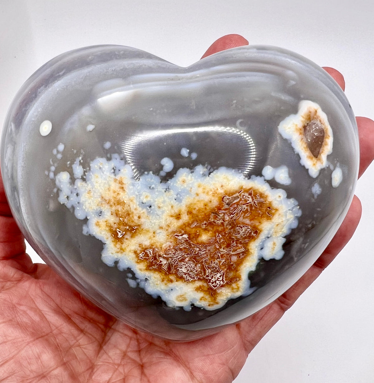 LARGE AGATE HEART CRYSTAL