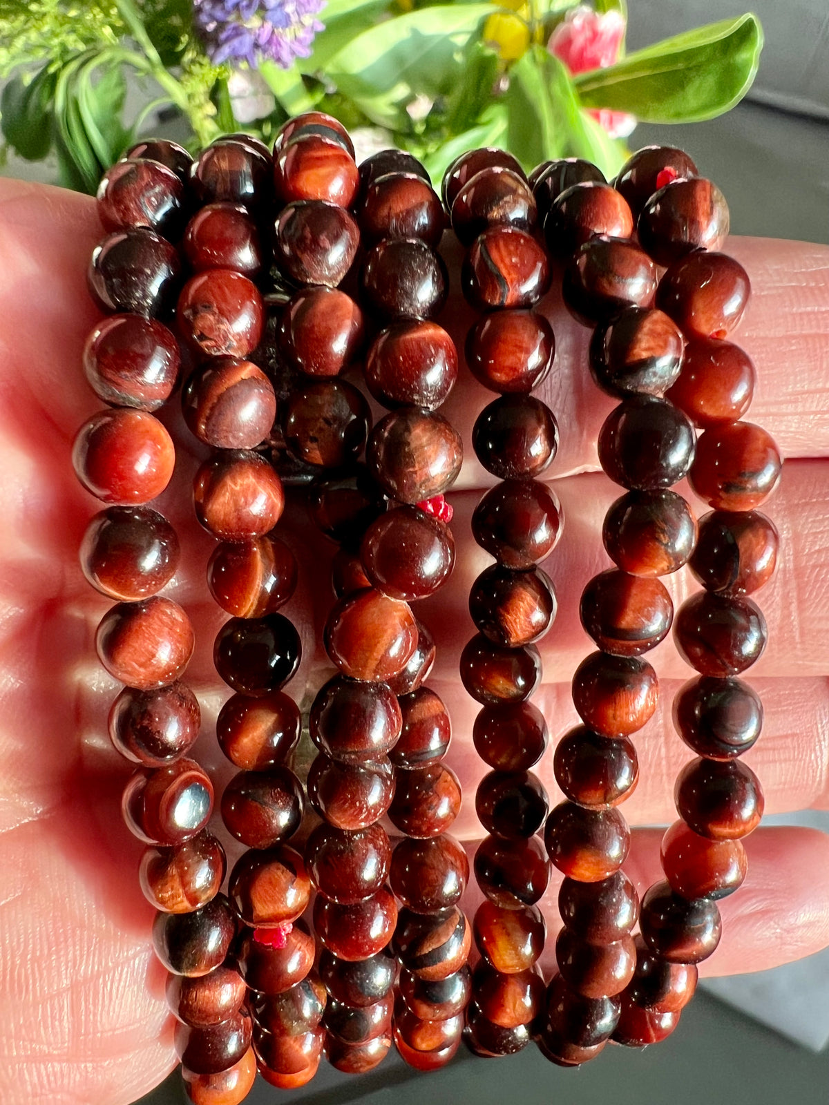 RED TIGER EYE - BEADED BRACELET