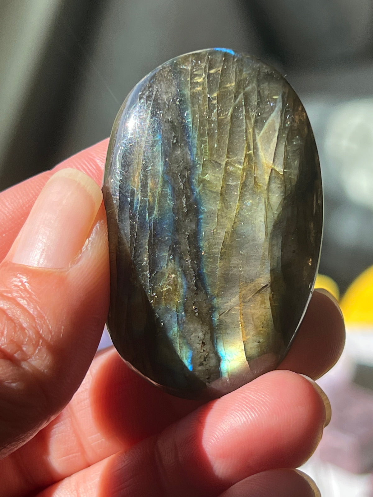 INTENTION SETTING LABRADORITE PALM STONES