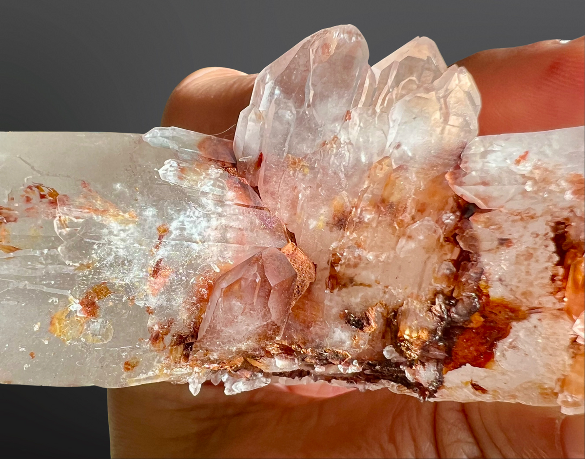 RARE PINK LEMURIAN CRYSTAL - SELF HEALED