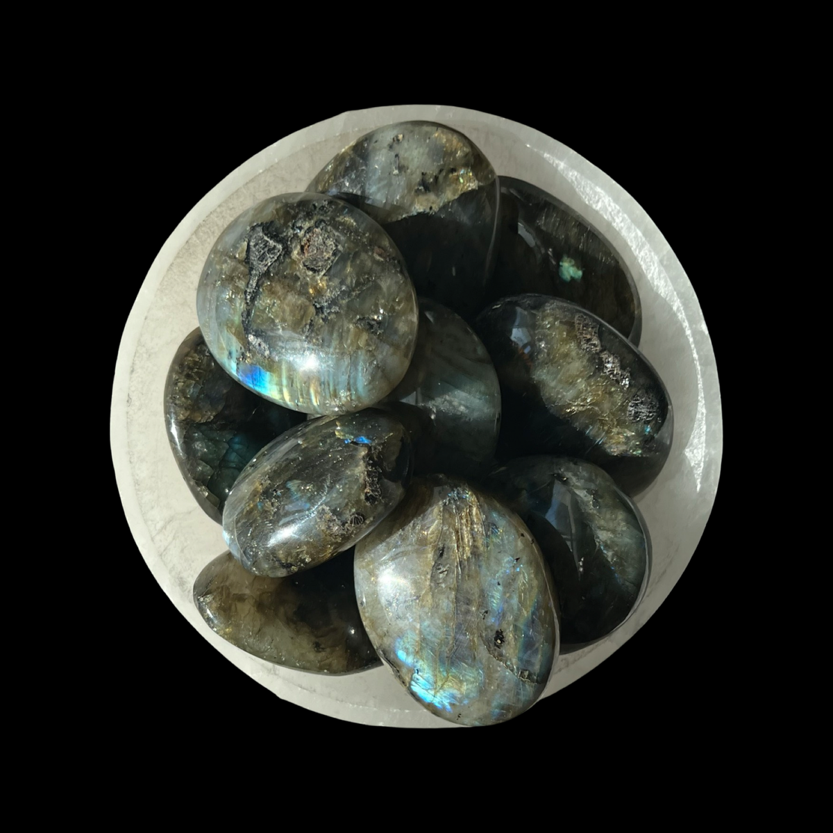 INTENTION SETTING LABRADORITE PALM STONES