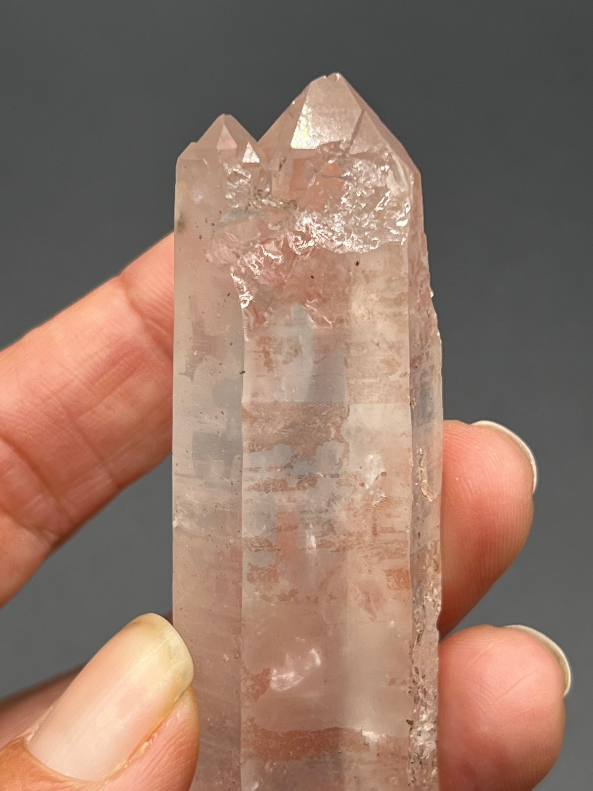 RARE PINK LEMURIAN CRYSTAL - TWINS